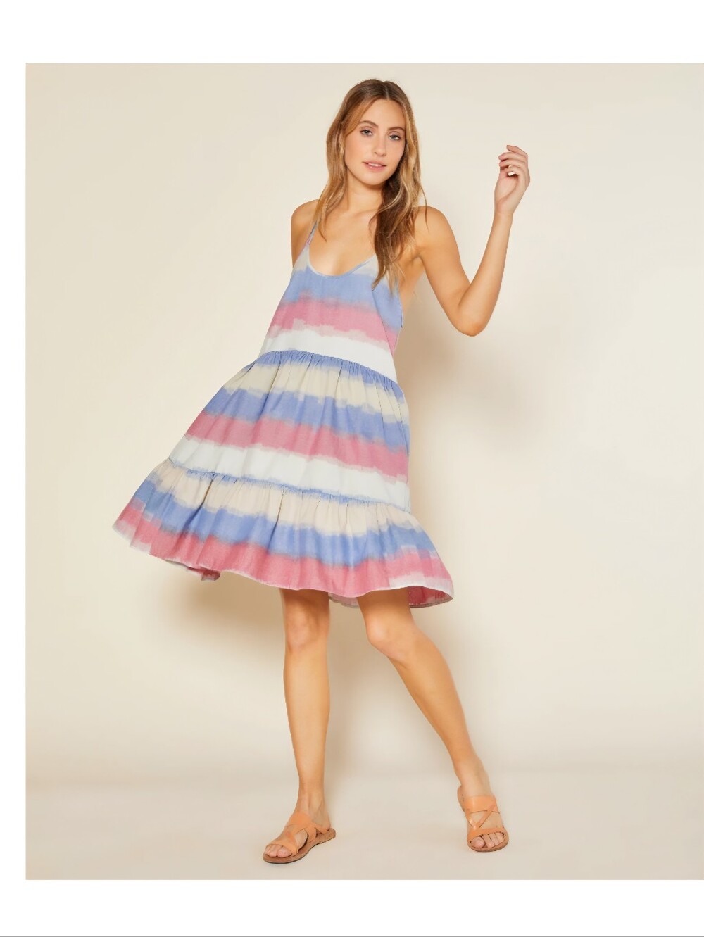 Outeknown Cielo Spaghetti-strap Organic Cotton Dress, Adriatic Blue, M